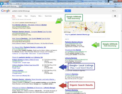 Elements of Google Search Engine Results Page .